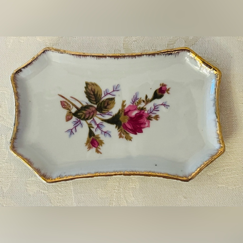 Elegant Vintage Floral Porcelain Hand Painted Japan Trinket Dishes - Picture 5 of 16